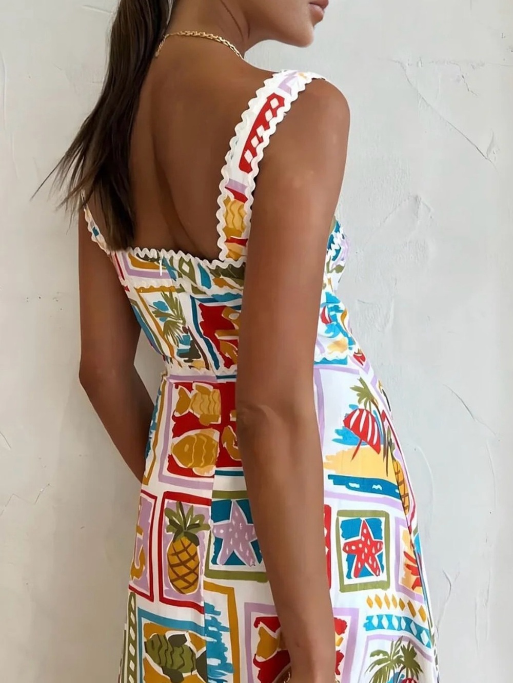 Commense Graffiti Print Sleevelss Long Dress - Large - Picture 4 of 5